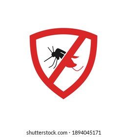 Símbolo de control de mosquitos con el logotipo Mosquito y Escudo