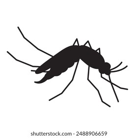 mosquito silhouette, awareness of avoid dengue, malaria, zika diseases - vector illustration