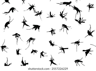 
Mosquito silhouette graphics, seamless pattern for decorating all fashion designs, fabrics, wallpapers and prints. on a white background