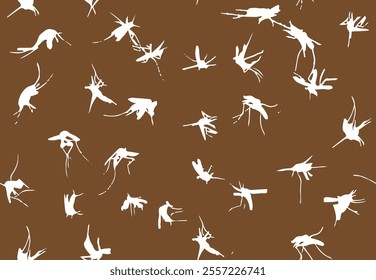 
Mosquito silhouette graphics, seamless pattern for decorating all fashion designs, fabrics, wallpapers and prints. on a drak background
