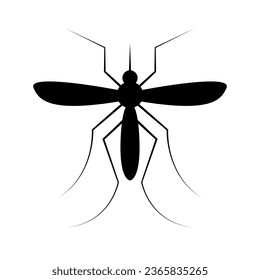 Icono de silueta de mosquito. Malaria. Vector.