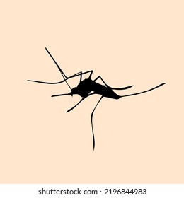 Mosquito in silhouette stock illustration