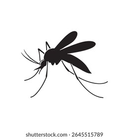 Mosquito silhouette vector flat illustration design