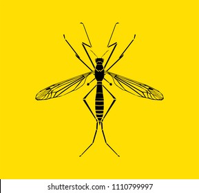 Mosquito Silhouette Vector Illustration