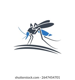 Um mosquito sentado no ícone do chão