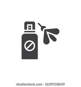 Mosquito spray bottle vector icon. filled flat sign for mobile concept and web design. Insect Repellent glyph icon. Symbol, logo illustration. Vector graphics