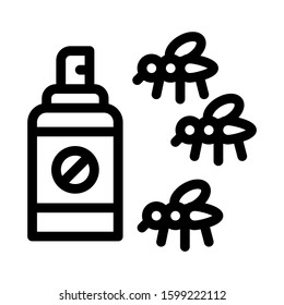 Mosquito Spray Icon Vector. Outline Mosquito Spray Sign. Isolated Contour Symbol Illustration