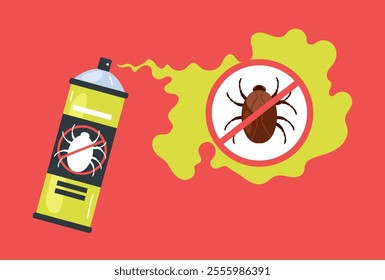 Mosquito spray kill anti bug fly insecticide concept. Vector flat graphic design illustration