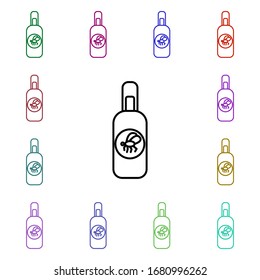 Mosquito spray line multi color style icon. Simple thin line, outline vector of camping icons for ui and ux, website or mobile application