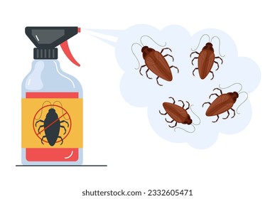 Mosquito spray repellent insect anti pest control concept. Vector graphic design illustration
