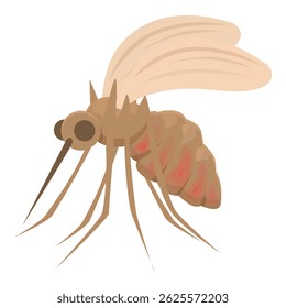 El mosquito propaga la enfermedad de la malaria mientras pica a un humano y chupa sangre