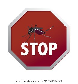 Moskito und Stoppschild, Vektorgrafik