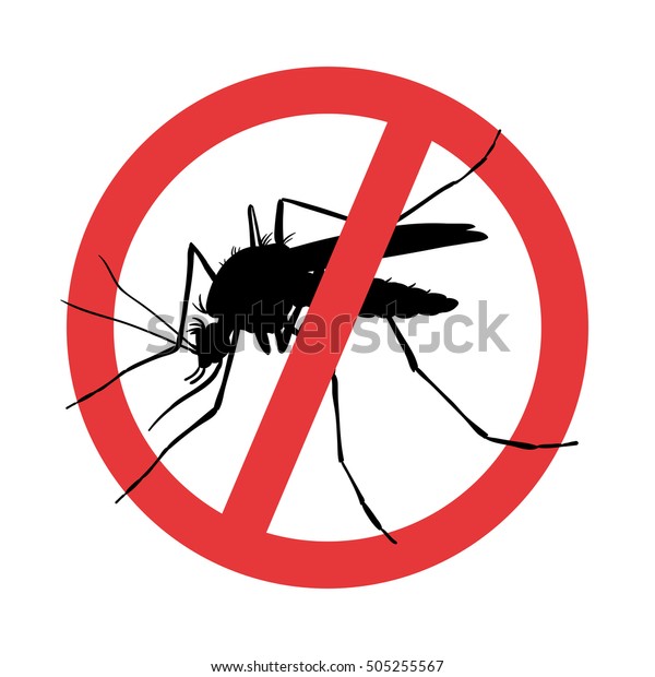 蚊 記号寄生虫の警告記号 シルエット 防蚊 昆虫防除ベクター画像シンボル 防虫イラスト 蚊を止めて防止 のベクター画像素材 ロイヤリティフリー