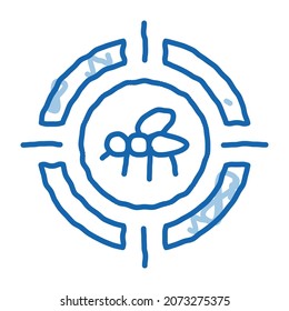 Mosquito Target sketch icon vector. Hand drawn blue doodle line art Mosquito Target sign. isolated symbol illustration