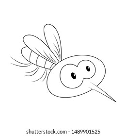 Mosquito vector cartoon illustration isolated on white background. Funny mosquito cartoon. 