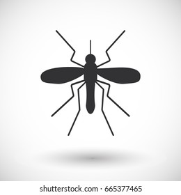 Mosquito vector flat icon, Flat design of parasitic animal isolated on the white background with round shadow, vector illustration