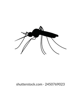Mosquito vector icon. Flat Mosquito symbol is isolated on a white background. 