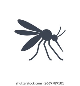 Ícone De Vetor De Mosquito Isolado No Plano De Fundo Branco 
