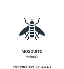Mosquito vector icon on white background. Flat vector mosquito icon symbol sign from modern animals collection for mobile concept and web apps design.