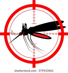Mosquito vector icon silhouette isolated on white background