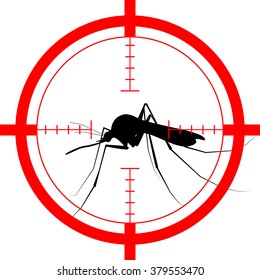 Mosquito vector icon silhouette isolated on white background