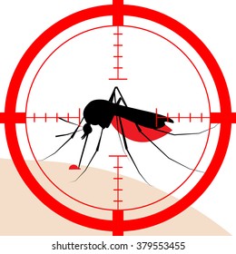 Mosquito vector icon in target - Zika