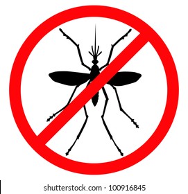 Mosquito vector silhouette. Insect reppelent emblem .