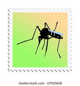 Mosquito. Vector stamp
