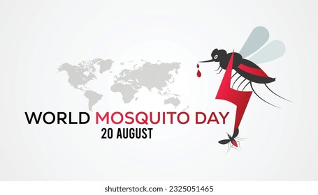 Mosquito Vector, World Mosquito Day. vector illustration. banner, Holiday, poster, card and background design.