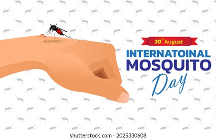 Mosquito Vector with world map Background, World Mosquito day, Malaria Day, dengue fever.