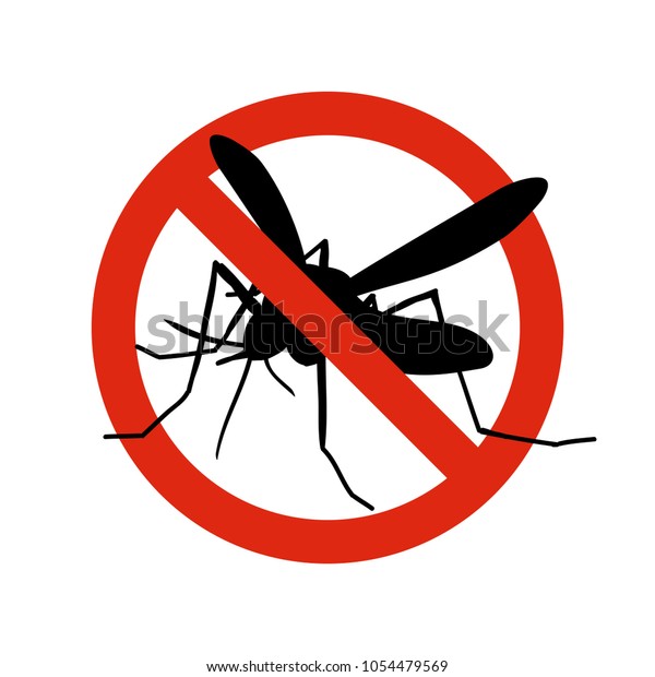 Mosquito warning prohibited sign. Anti\
mosquitoes, insect control vector symbol. Stop and control\
mosquito, anti insect\
illustration