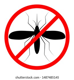 Mosquito warning sign. Vector anti mosquitoes icon.
