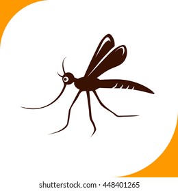 Mosquitoe sign. Brown icon on white background