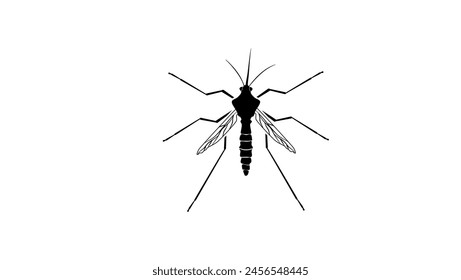 Mosquitoes emblem, black isolated silhouette