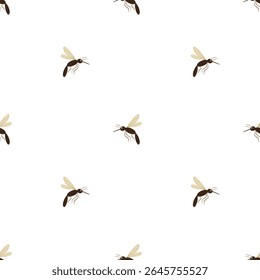 Mosquitos, mosquitos sin patrón. Patrón Abstractas y minimalista. Dibujado a mano Patrón de insectos