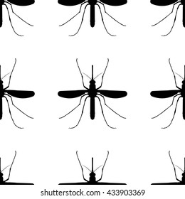 Mosquitoes on a white background