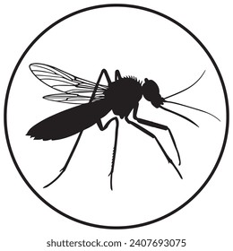 Mosquitoes outline and symbols. Dark level variety basic exquisite white foundation Mosquitoes animal vector and silhouette icon.