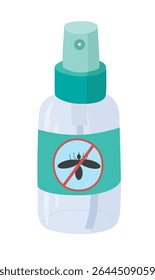 Mosquitoes spray vector. Mosquitoes prevention liquid. Insect repellent. Flat vector in cartoon style isolated on white background.