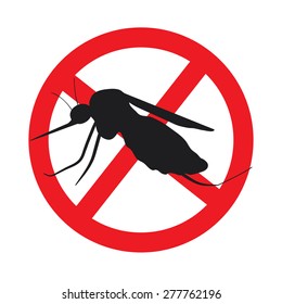 Mosquito Warning Prohibited Sign Anti Mosquitoes Stock Vector (royalty 