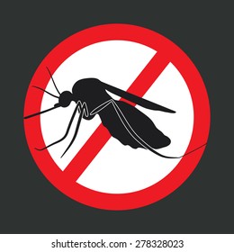 the mosquitoes stop sign - vector image of a mosquito in a red crossed out circle