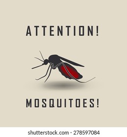 the mosquitoes stop sign - vector image of a mosquito and the risk of malaria