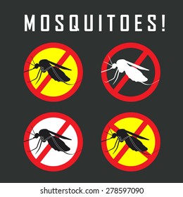 the mosquitoes stop sign - vector image of a mosquito and the risk of malaria