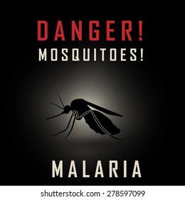 the mosquitoes stop sign - vector image of a mosquito and the risk of malaria