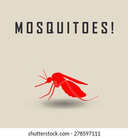 the mosquitoes stop sign - vector image of a mosquito and the risk of malaria