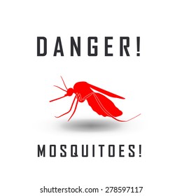 the mosquitoes stop sign - vector image of a mosquito and the risk of malaria