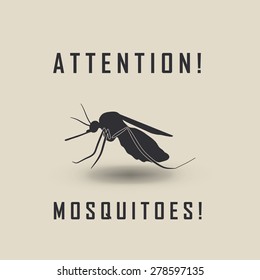 the mosquitoes stop sign - vector image of a mosquito and the risk of malaria