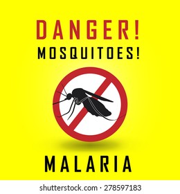 the mosquitoes stop sign - vector image of a mosquito and the risk of malaria