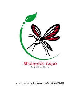 The mosquito-shaped logo design is very suitable for unique and iconic logo needs.