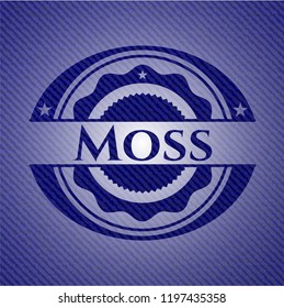 Moss emblem with denim high quality background