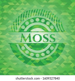 Moss green emblem. Mosaic background. Vector Illustration. Detailed.